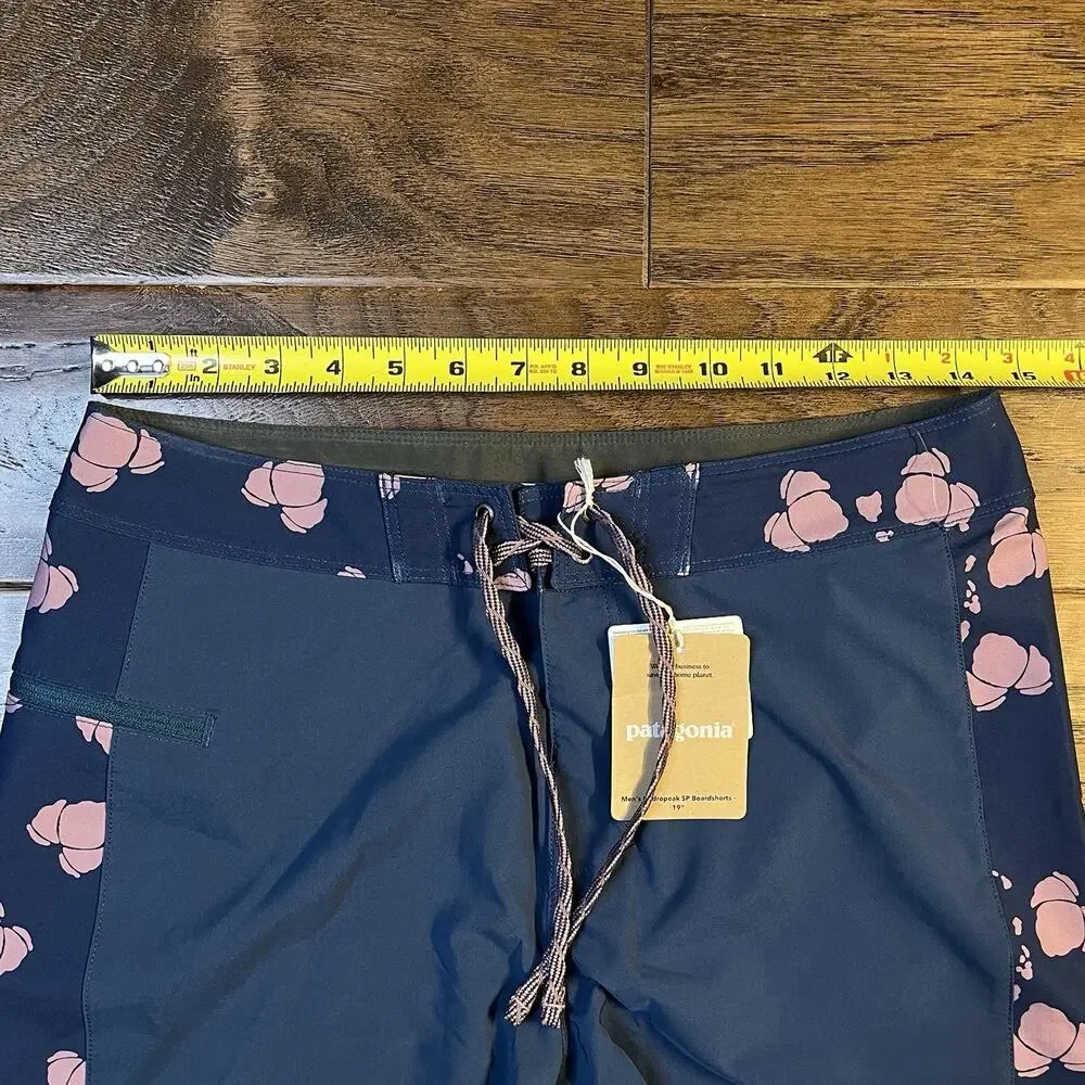 NEW Patagonia Hydropeak Boardshorts Mens 29 19inch Gerry Patch Tidepool Blue $85